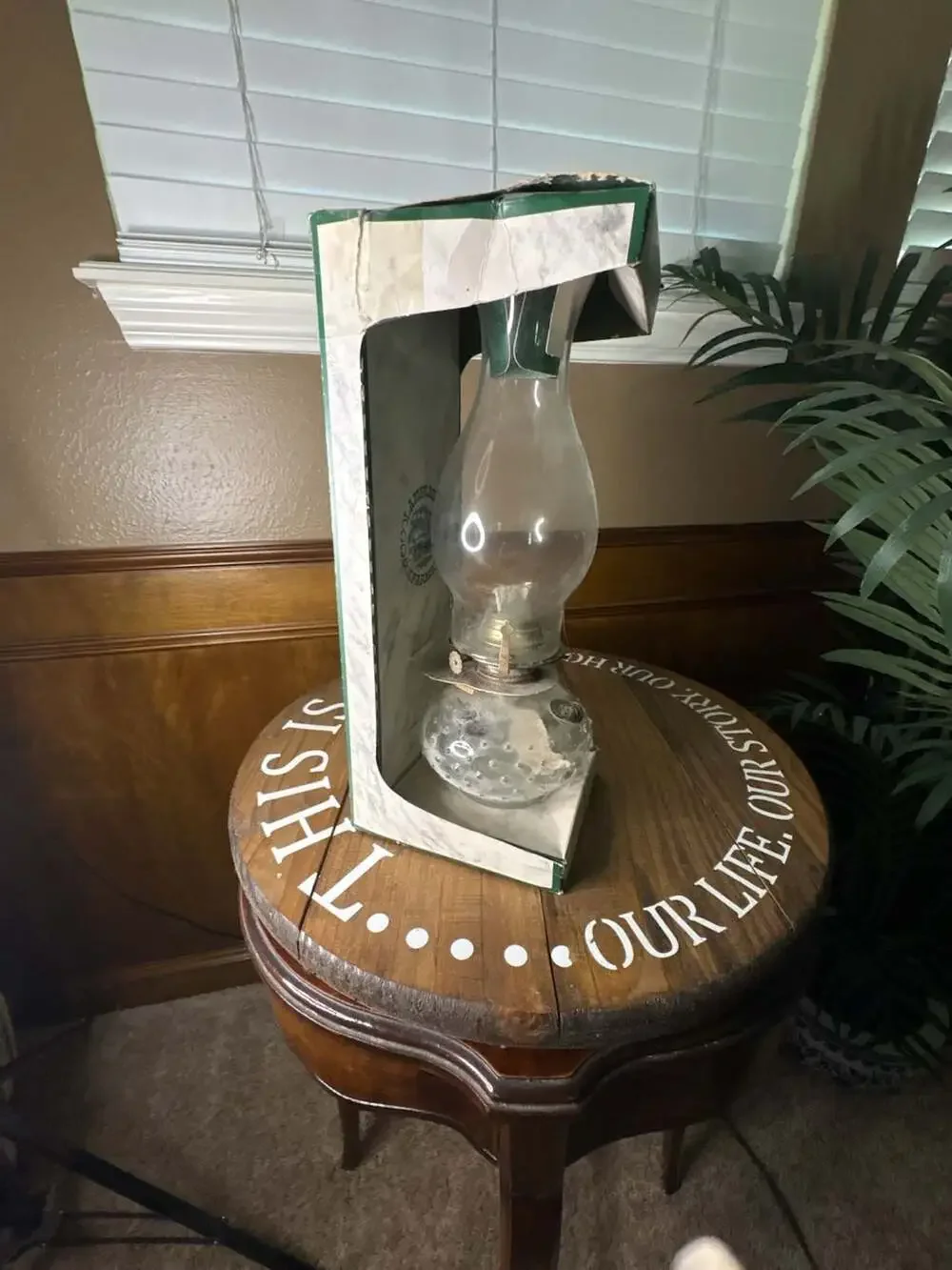Lamplight Farms Vintage Hobnail Glass Hurricane Oil Lamp